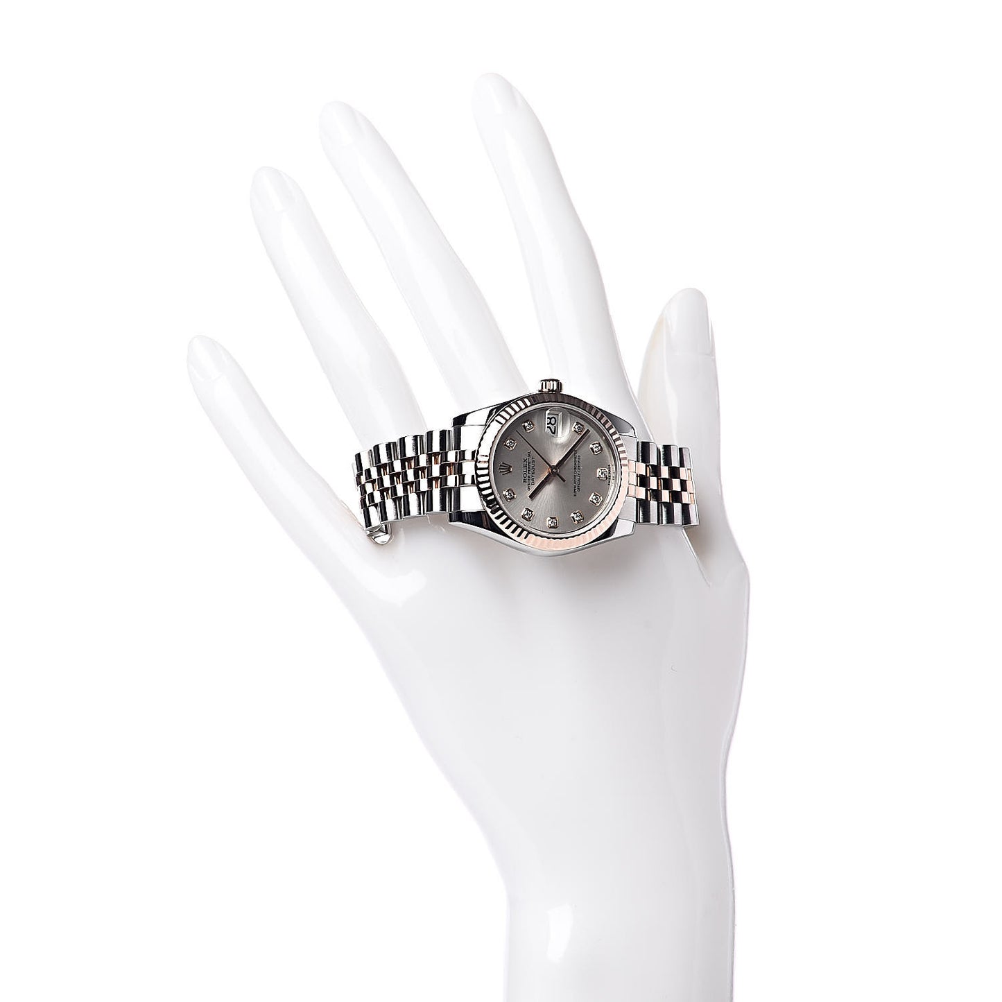 Stainless Steel 18K Everose Gold Diamond 31mm Oyster Perpetual Datejust Watch Silver 178271