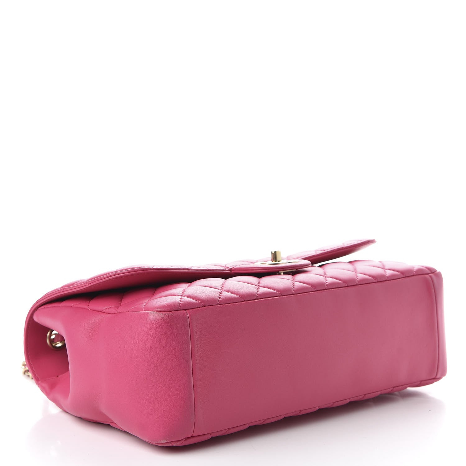 Chanel Lambskin Quilted Jumbo Mademoiselle Chic Flap Fuchsia 4 of 10