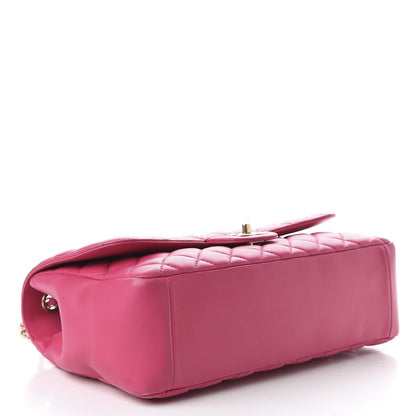 Chanel Lambskin Quilted Jumbo Mademoiselle Chic Flap Fuchsia 4 of 10