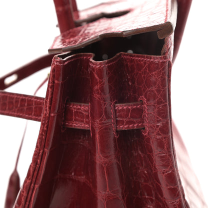 Hermes Shiny Alligator Birkin 35 Rouge Vif 11 of 38