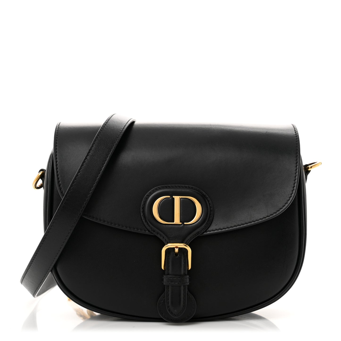 Box Calfskin Medium Bobby Flap Black