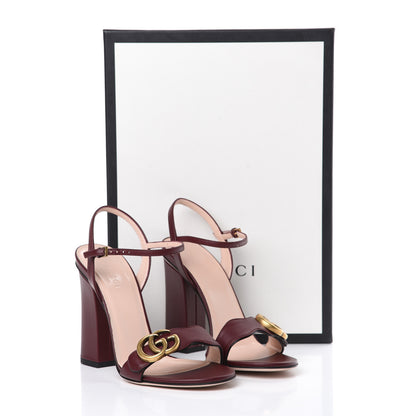 Gucci Lifford Calfskin GG Marmont Ankle Wrap 105mm Sandals 36 Vintage Bordeaux 8 of 8