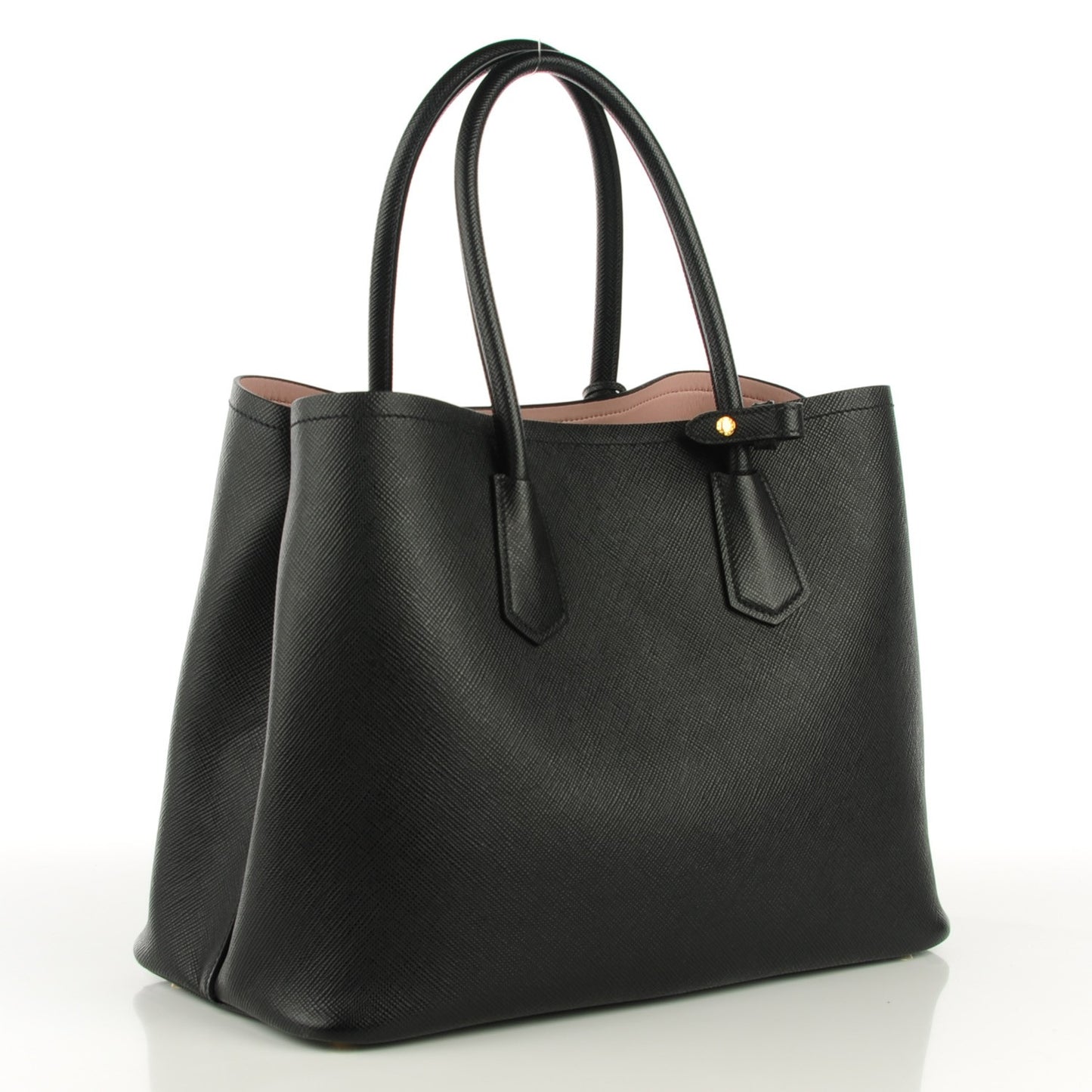 Saffiano Cuir Large Double Bag Black Mughetto