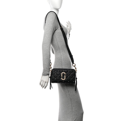 Marc Jacobs Calfskin Quilted Pearl The Softshot 21 Bag Black 2 of 10