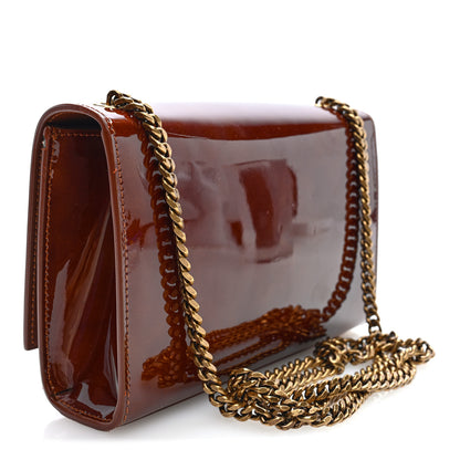 Saint Laurent Patent Small Monogram Kate Satchel Chataigne 3 of 9