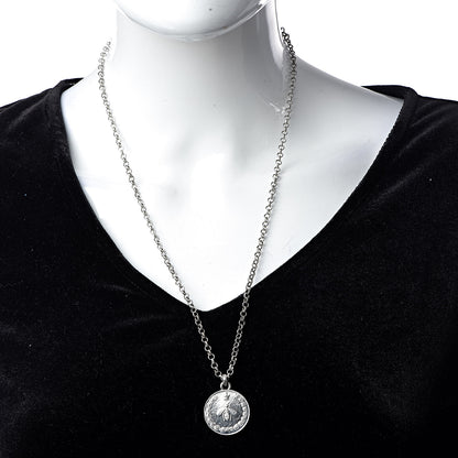 Gucci Sterling Silver Reversible Bee Coin Medallion Pendant Necklace 2 of 7