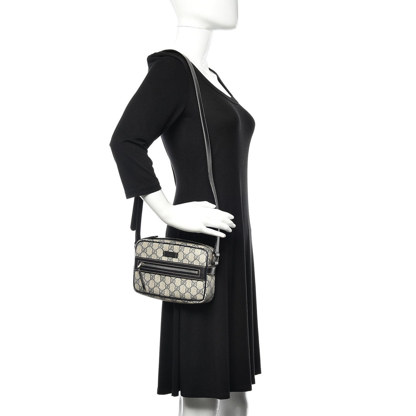 GG Plus Monogram Small Shoulder Bag Navy