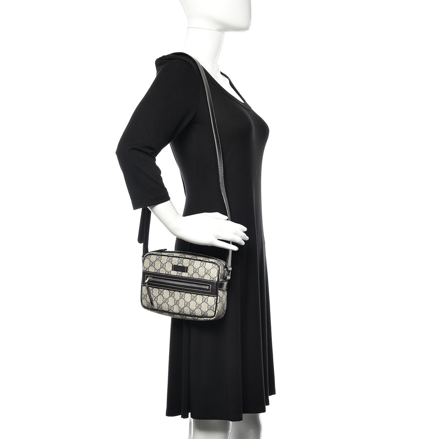 Gucci GG Plus Monogram Small Shoulder Bag Navy 2 of 12