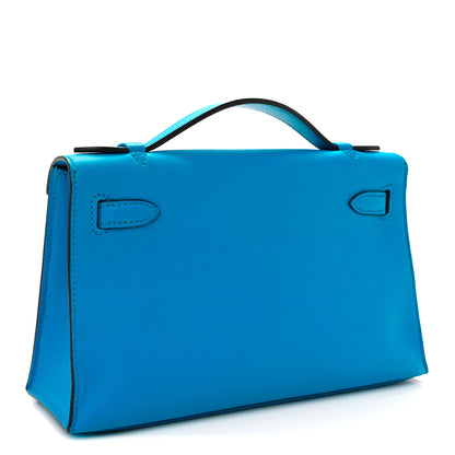 Hermes Swift Kelly Pochette Clutch Bleu Frida 4 of 12