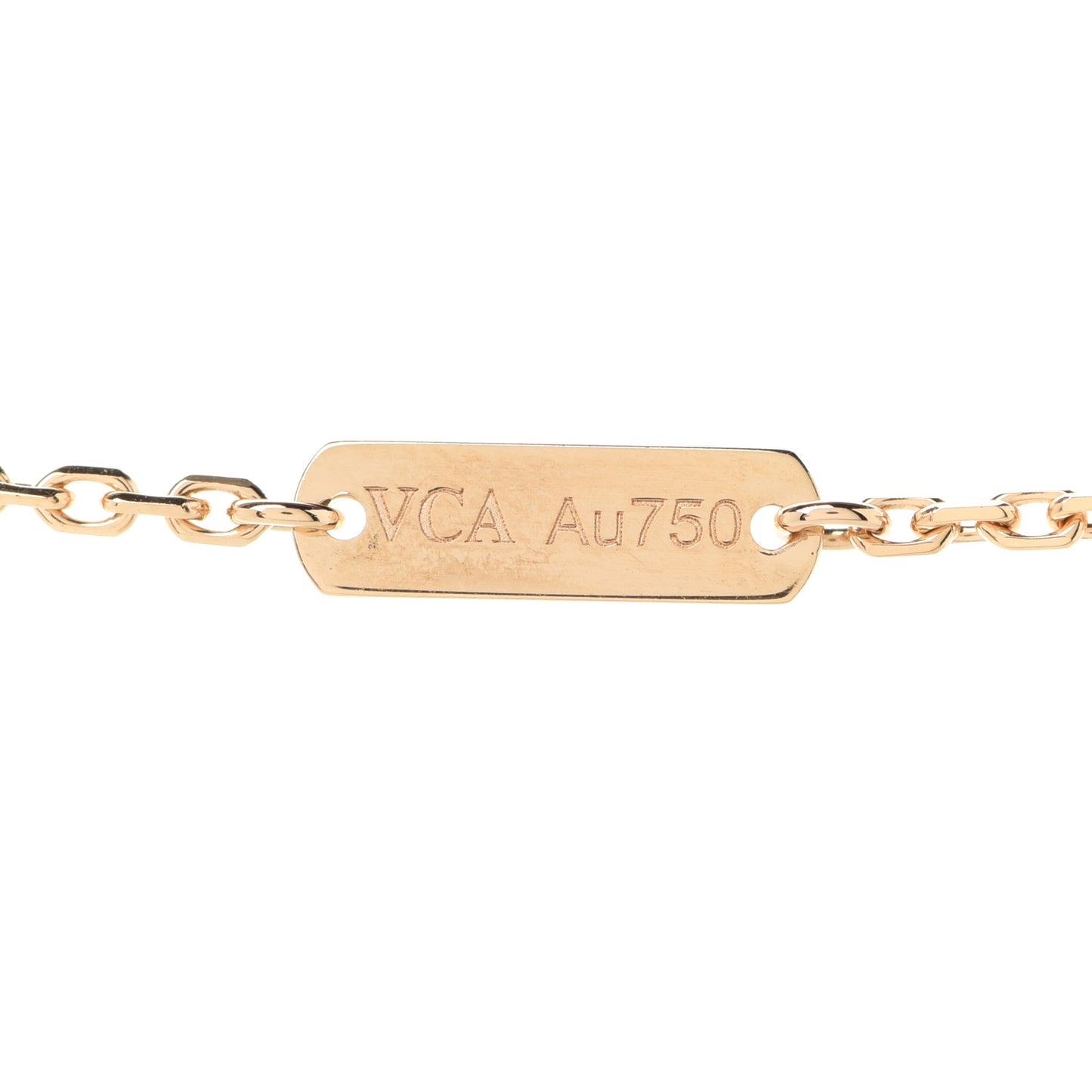 18K Yellow Gold Guilloche Vintage Alhambra Pendant Necklace