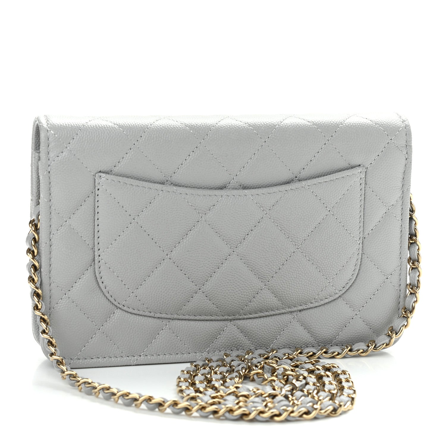 Chanel Caviar Quilted Wallet On Chain WOC Grey 3 of 12