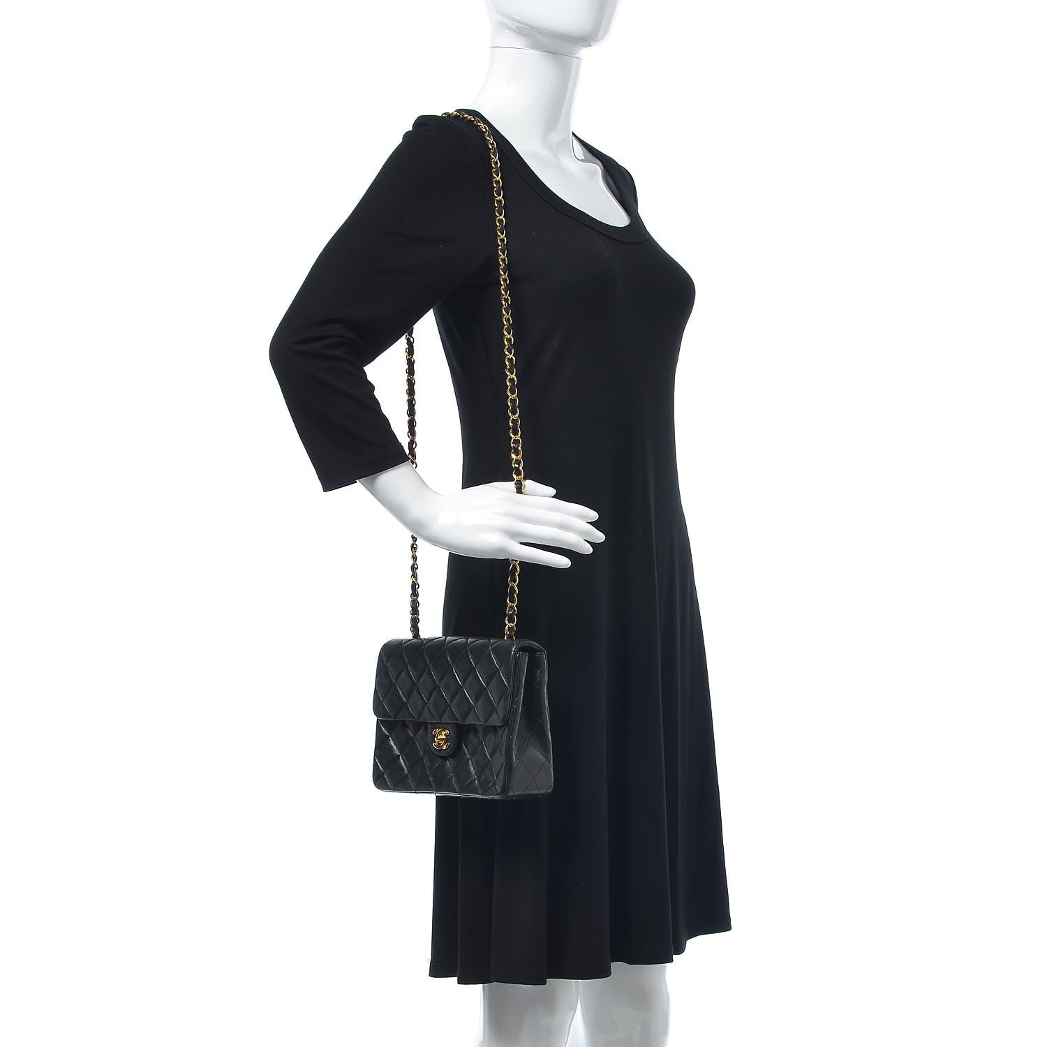 Chanel Lambskin Quilted Mini Square Flap Black 2 of 14