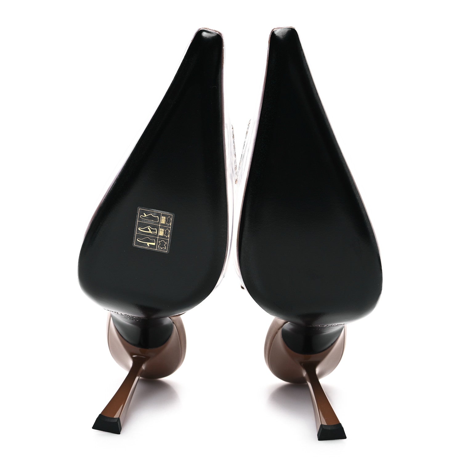 Saint Laurent Calfskin PVC Jive 105 Rhinestone Pump 38.5 Macadamia 6 of 9