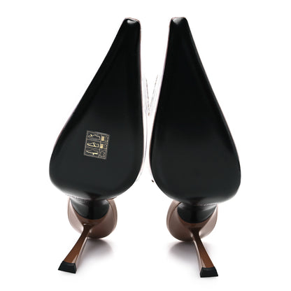 Saint Laurent Calfskin PVC Jive 105 Rhinestone Pump 38.5 Macadamia 6 of 9