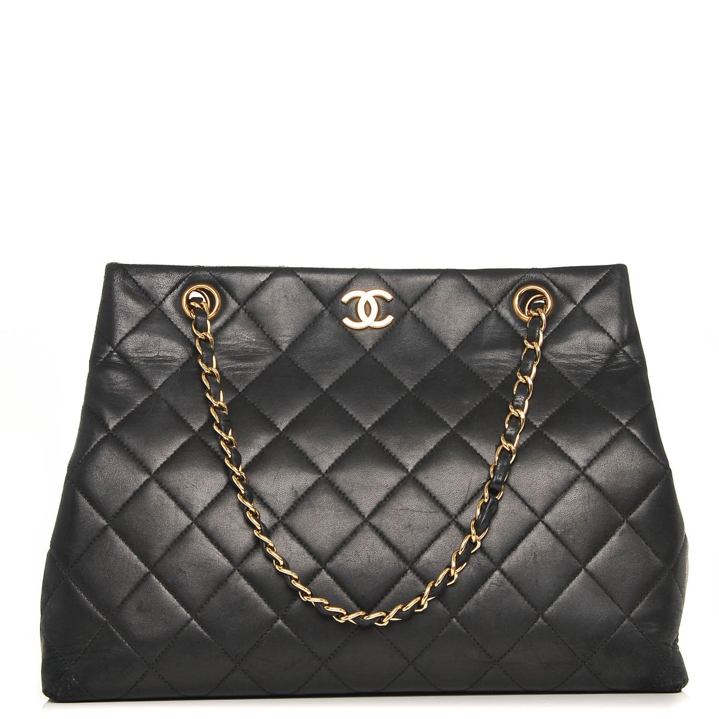 Lambskin Quilted Tote Black