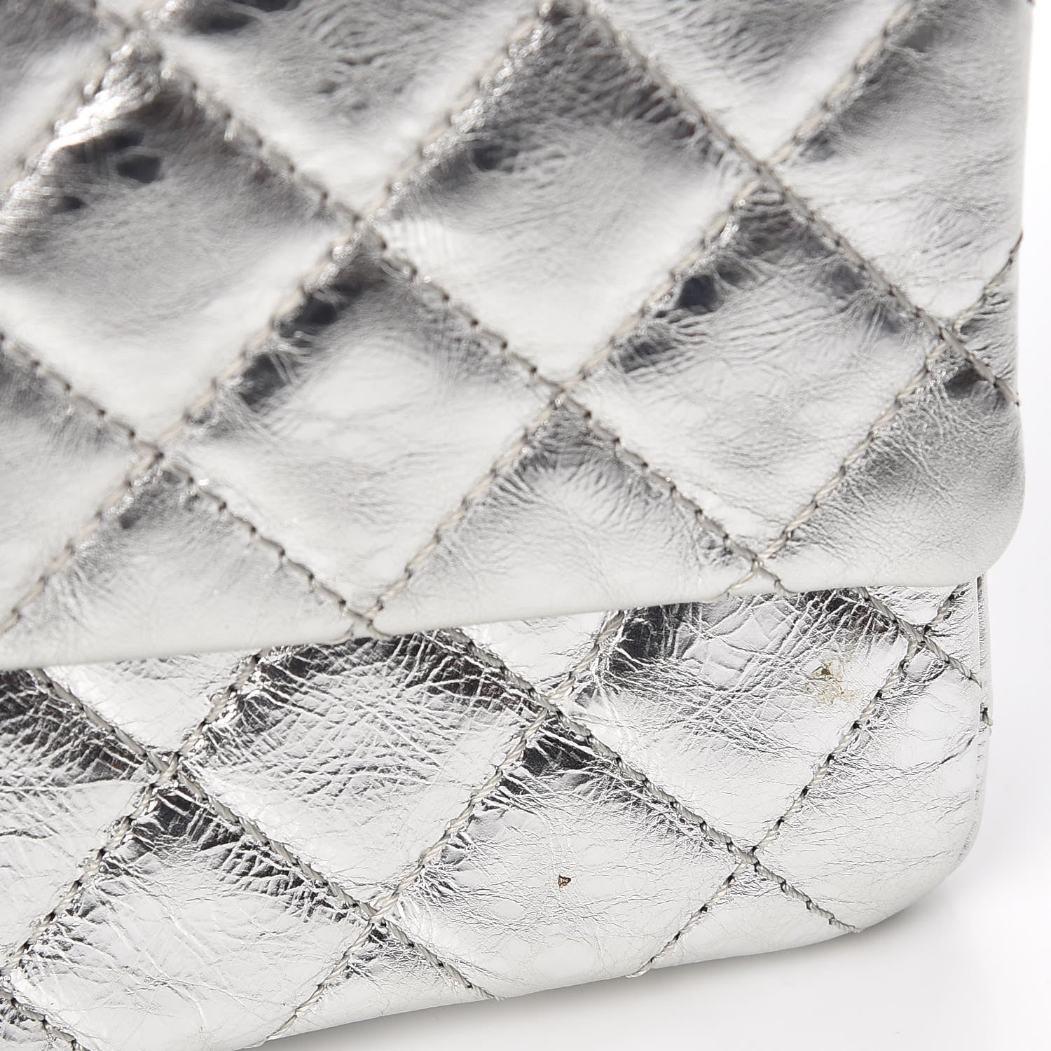 Chanel Metallic Aged Calfskin Quilted 2.55 Reissue 226 Flap Silver 8 of 11