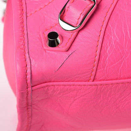 Balenciaga Agneau Classic Silver Hardware S City Rose Fluo 8 of 8