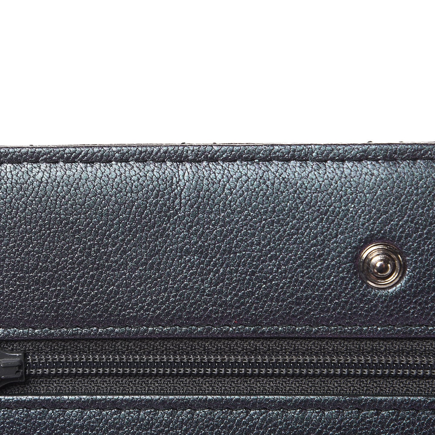 Iridescent Goatskin Quilted Wallet On Chain WOC Purple