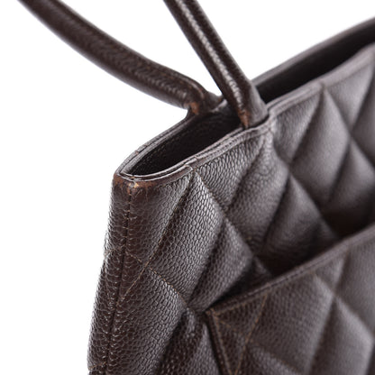 Chanel Caviar Quilted Medallion CC Tote Dark Brown 16 of 21