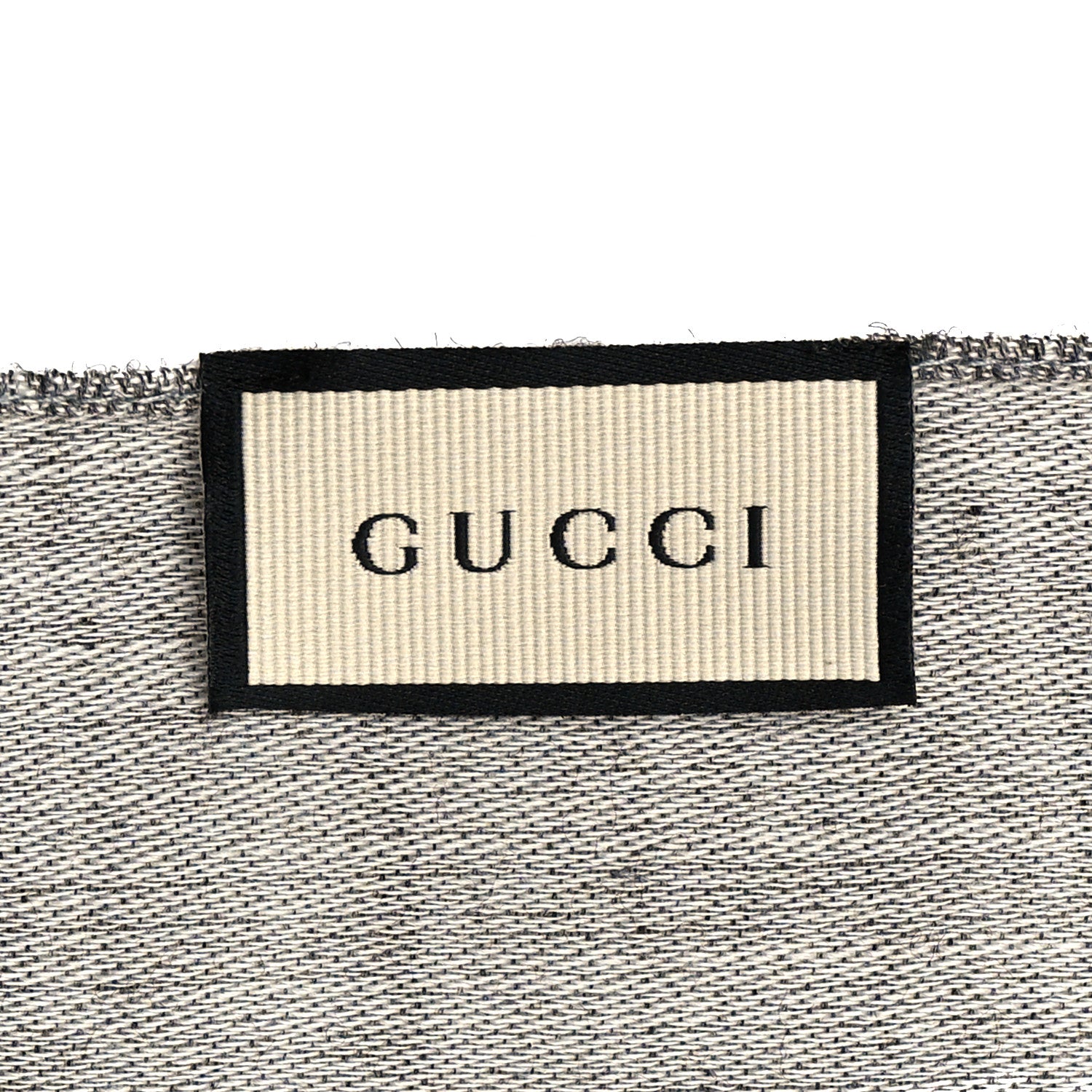 Gucci Wool Silk Monogram Fringe Scarf Grey 3 of 6