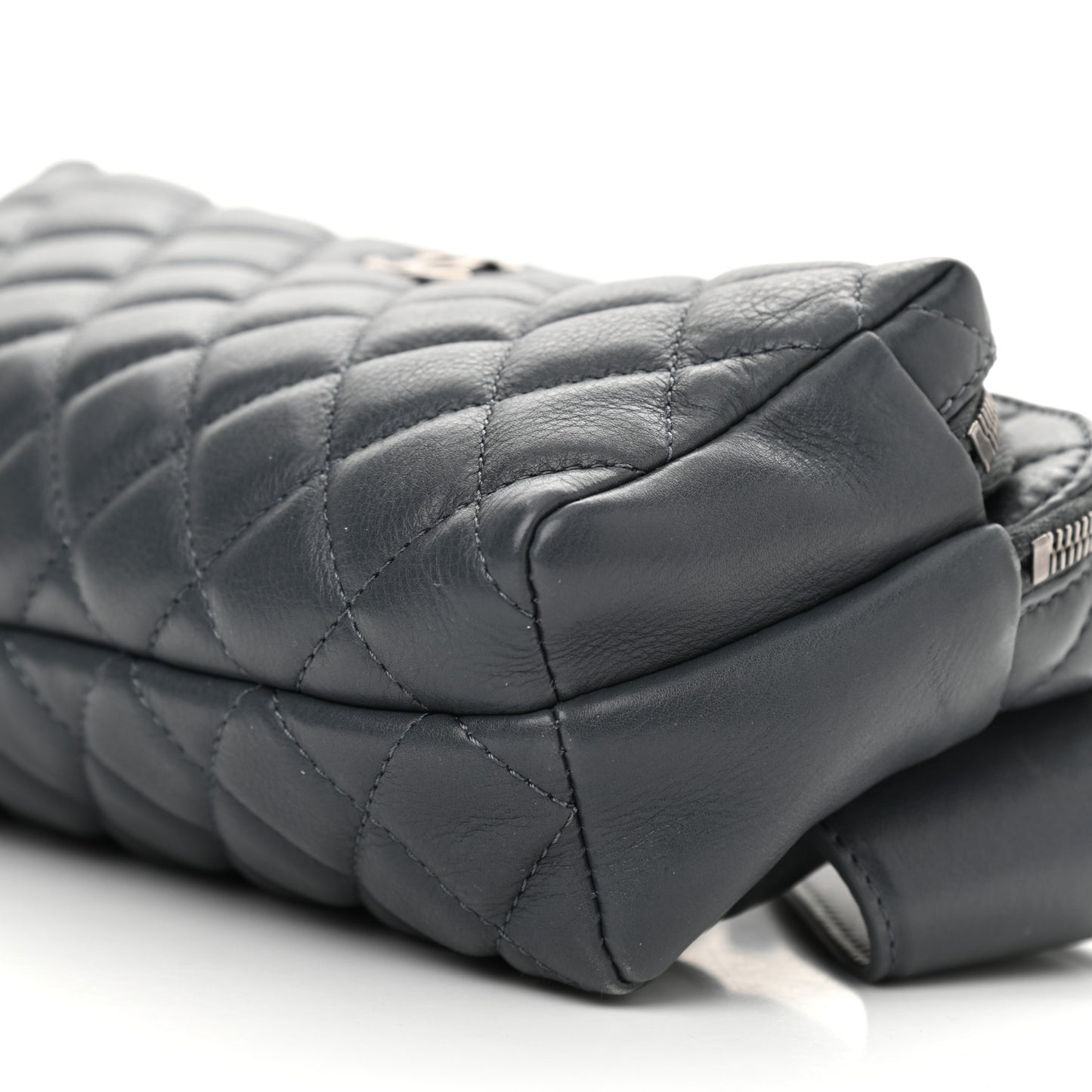 Calfskin Quilted Waist Bag Dark Grey