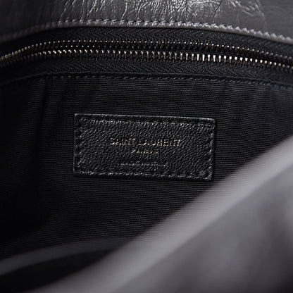 Saint Laurent Crinkled Calfskin Matelasse Monogram Medium Niki Chain Satchel Fog 6 of 10
