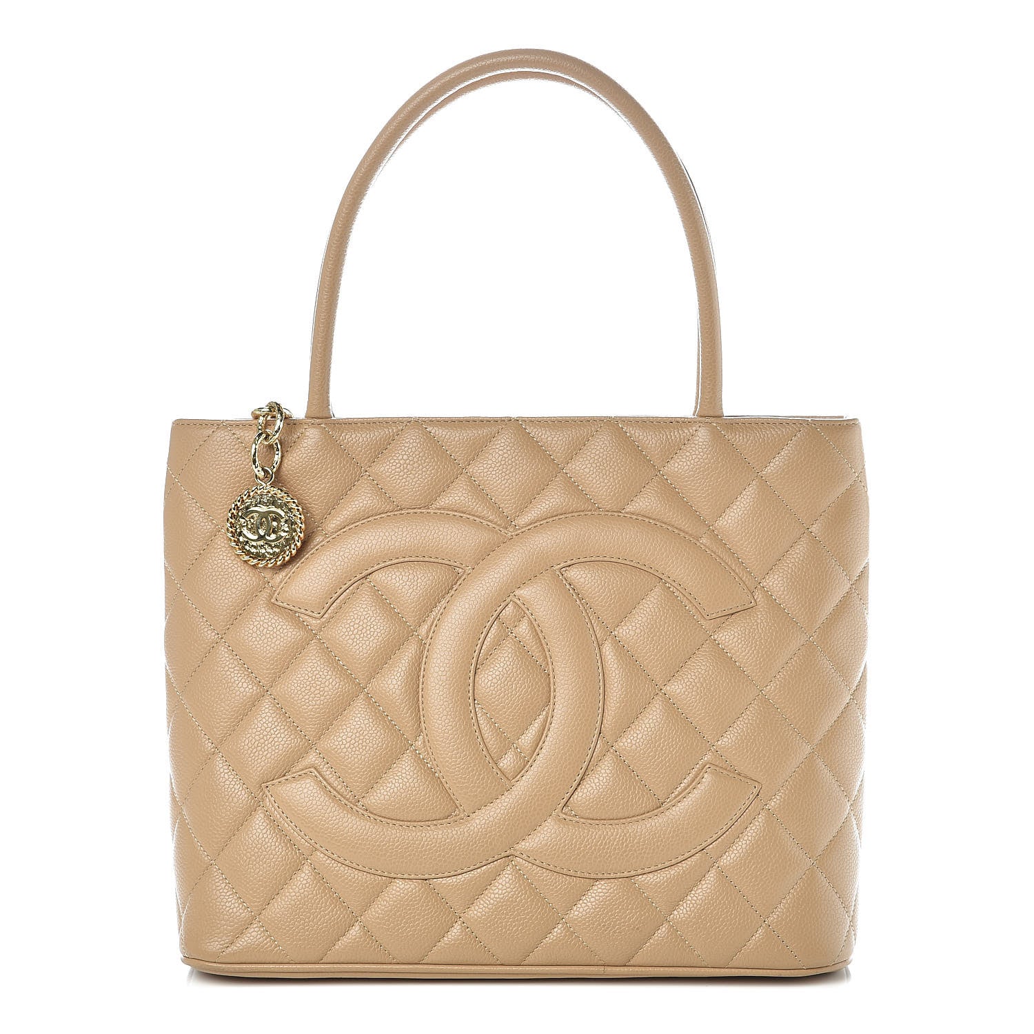 Chanel Caviar Quilted Medallion Tote Beige 1 of 9