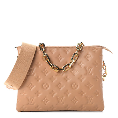 Louis Vuitton Lambskin Embossed Monogram Coussin PM Camel 1 of 8
