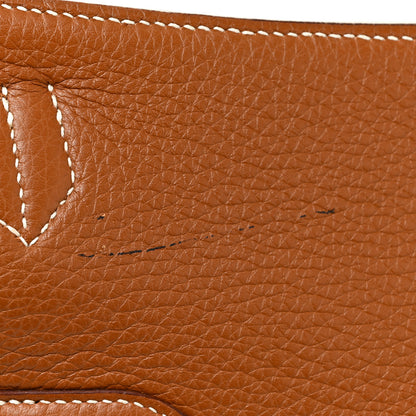 Hermes Taurillon Clemence Jypsiere 34 Gold 17 of 21