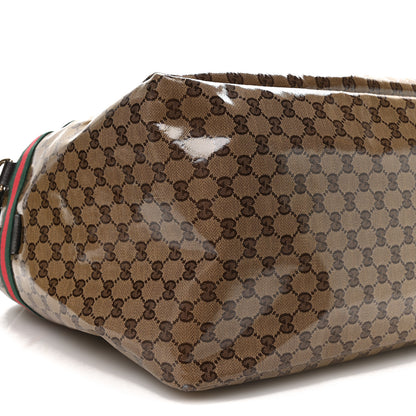 Gucci Crystal Monogram Web Large Carry On Duffle Bag Brown 8 of 9