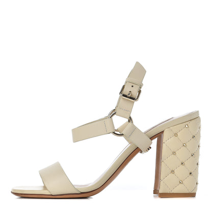 Valentino Garavani Calfskin Nappa Rockstud Spike 90mm Ankle Strap Sandals 36 Ivory 1 of 21
