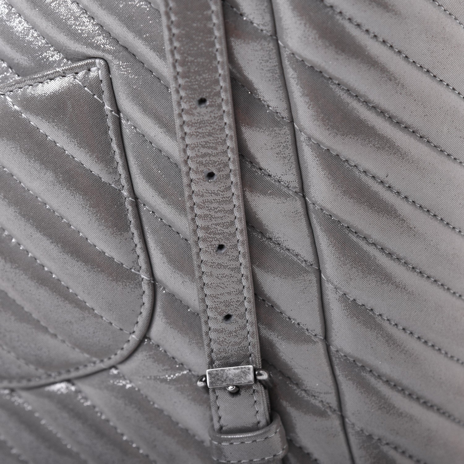 Chanel Metallic Calfskin Chevron Quilted Small Urban Spirit Backpack Silver 21 of 31