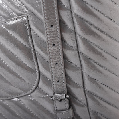 Chanel Metallic Calfskin Chevron Quilted Small Urban Spirit Backpack Silver 21 of 31
