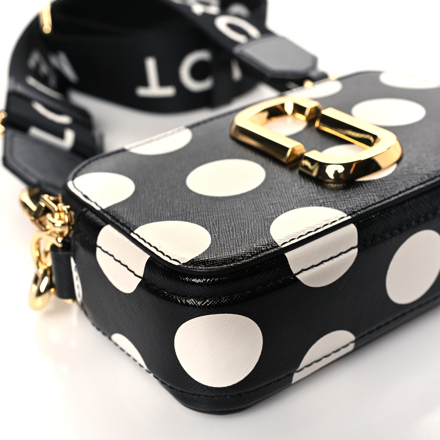 Saffiano The Dot Snapshot Camera Bag Black White