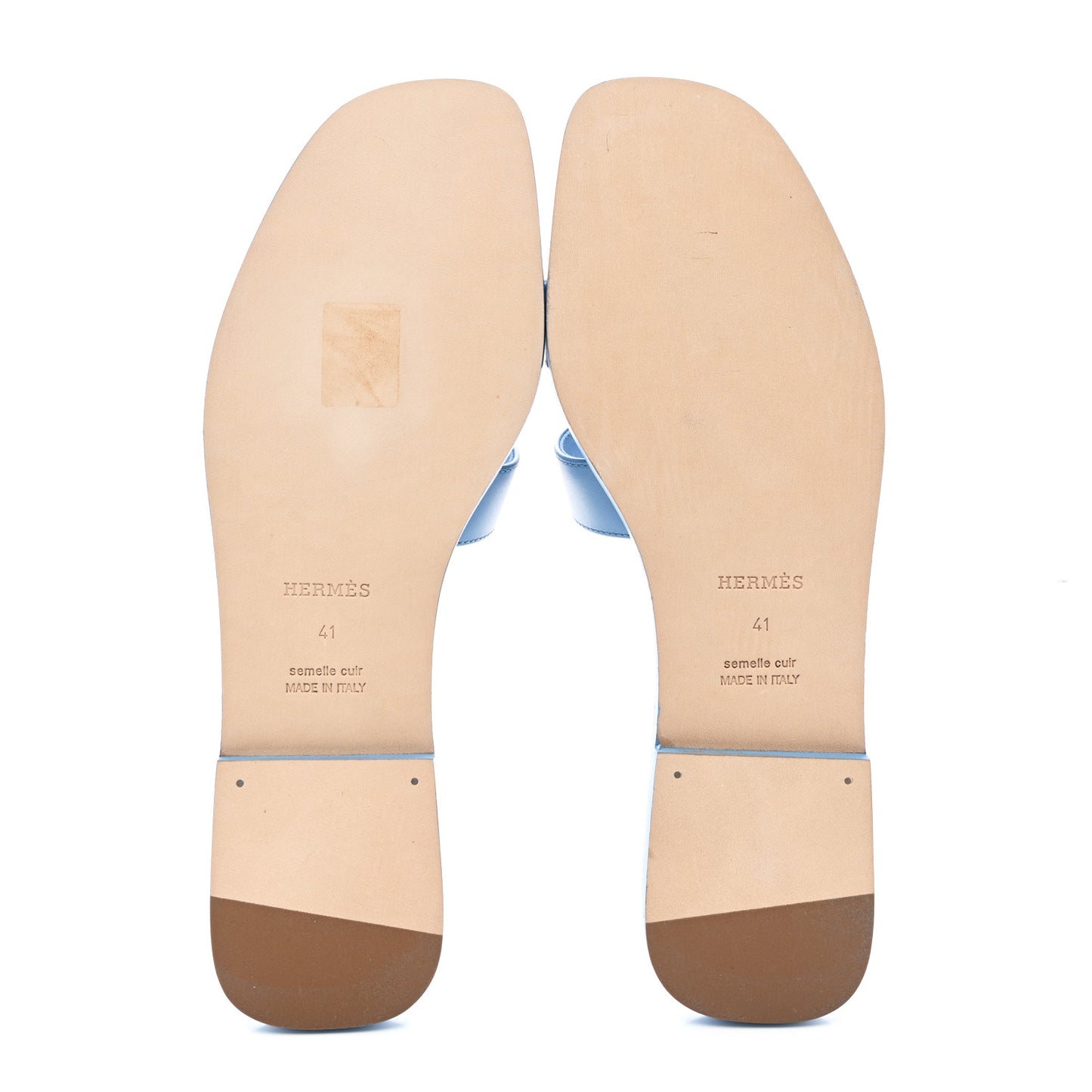Box Calfskin Oran Sandals 41 Bleu Cameo