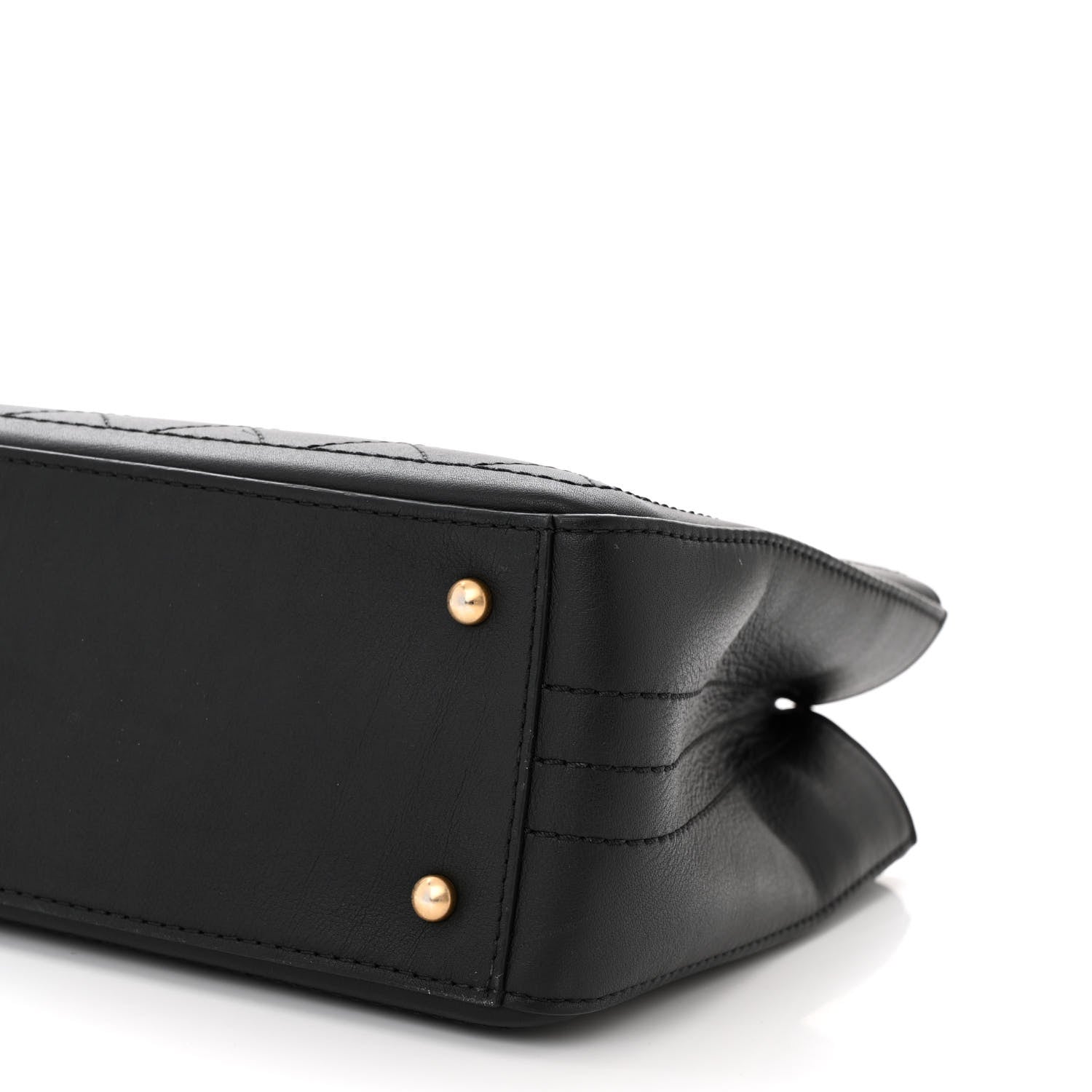 Chanel Bullskin Stitched Bi-Color Medium Shopping Tote Black 9 of 11