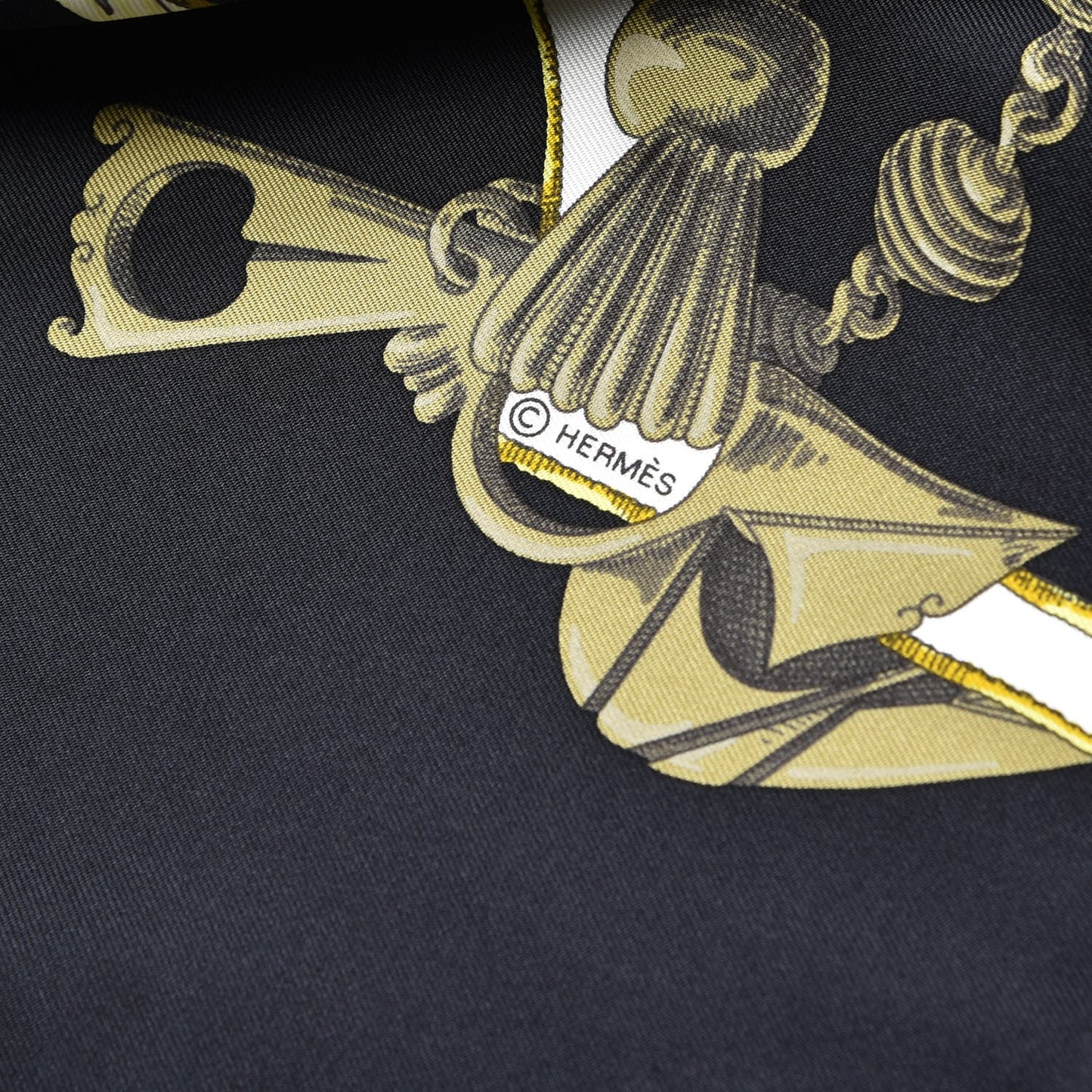 Silk Scarf L'Instruction Du Roy Scarf 90 Black Gold