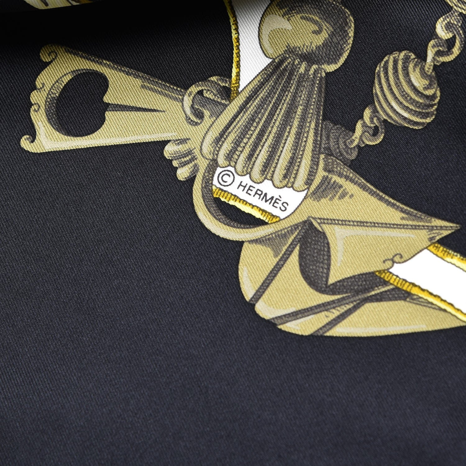 Hermes Silk Scarf L'Instruction Du Roy Scarf 90 Black Gold 7 of 8
