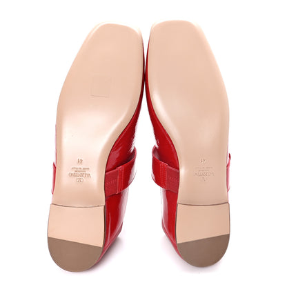 Valentino Garavani Crinkled Patent Calfskin VLogo Locker Mary Jane Ballerina Flats  41 Rosso 6 of 10