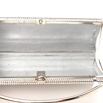 Judith Leiber Swarovski Crystal Top Handle Minaudiere Clutch Silver 5 of 16
