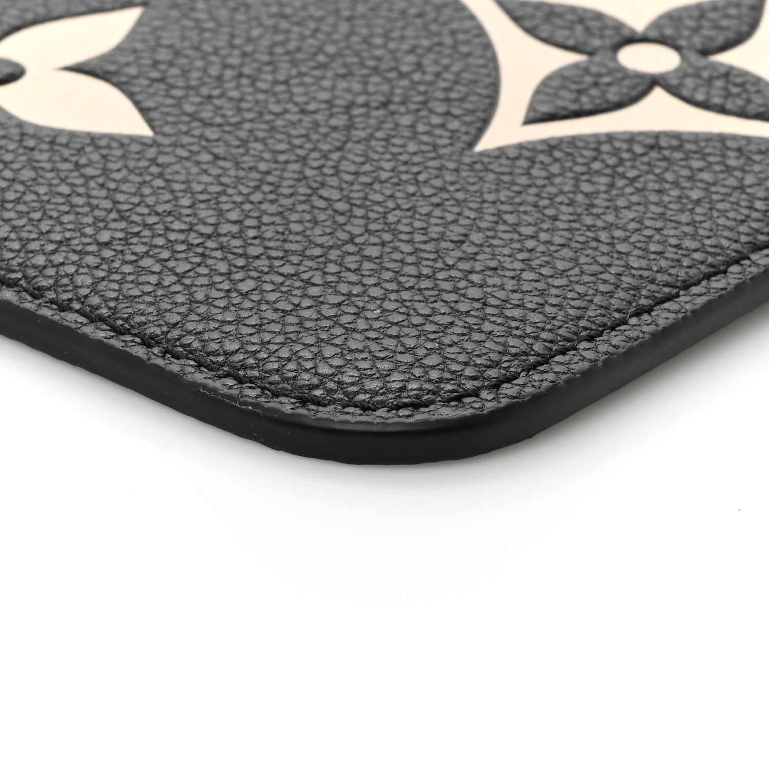 Louis Vuitton Empreinte Monogram Giant Neverfull MM Pochette Black Beige 7 of 8