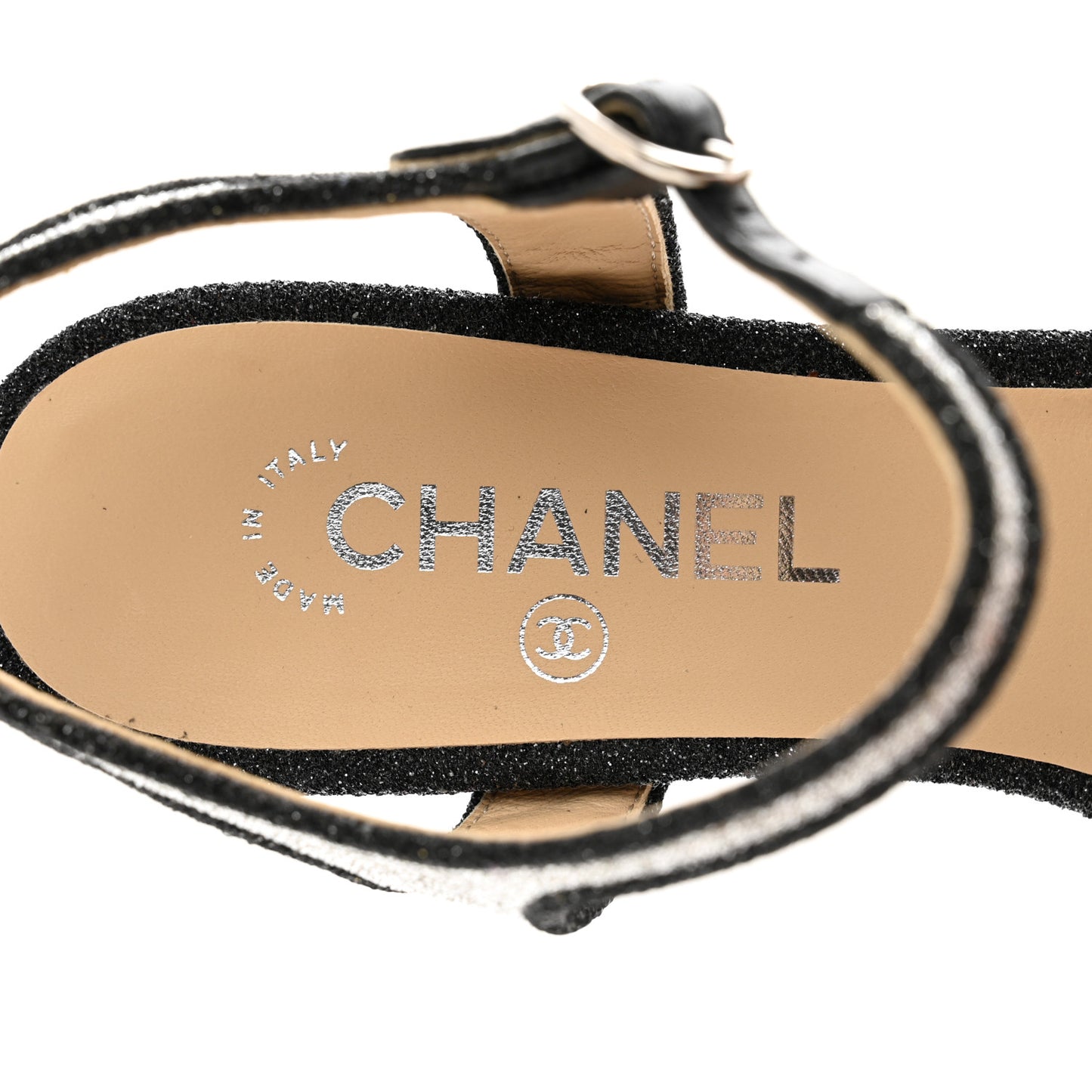 Fantasy Fabric Lurex Sandals 39 Silver Black