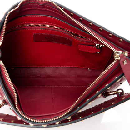 Valentino Garavani Nappa Rockstud Spike Side Slip Zip Clutch Rubino 5 of 11