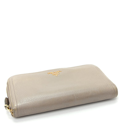 Prada Vitello Daino Zip Around Wallet Pomice 4 of 13