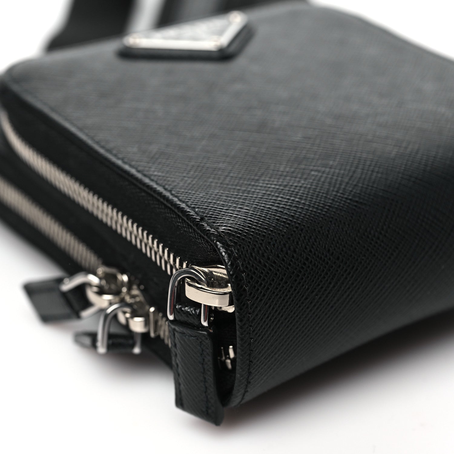 Prada Saffiano Phone Crossbody Pouch Black 8 of 9