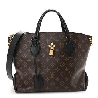 Louis Vuitton Monogram Flower Zipped Tote MM Black 1 of 9