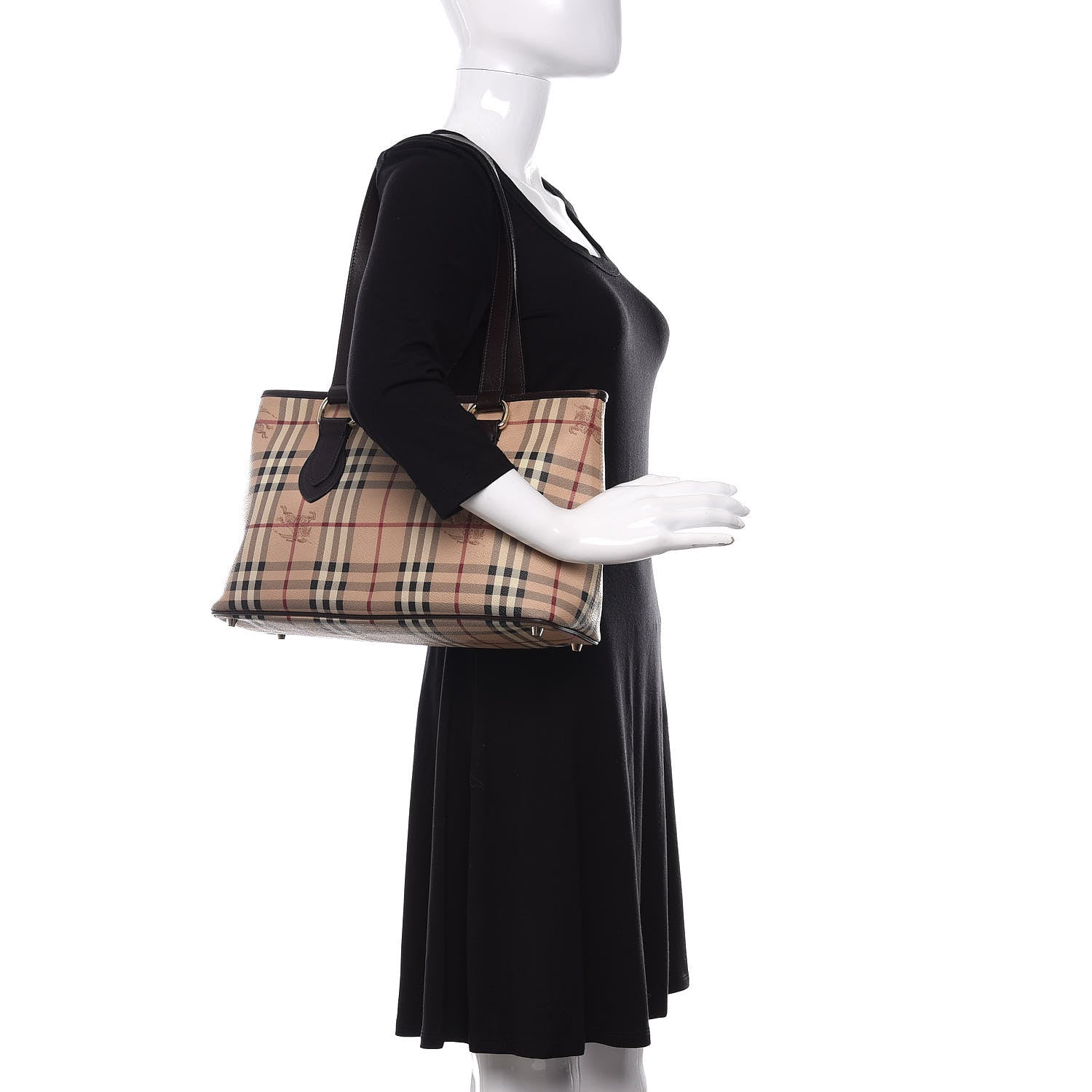 Burberry Haymarket Check Medium Regent Tote Chocolate 2 of 13
