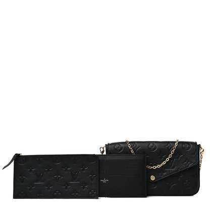 Louis Vuitton Empreinte Pochette Felicie Chain Wallet Black 1 of 11