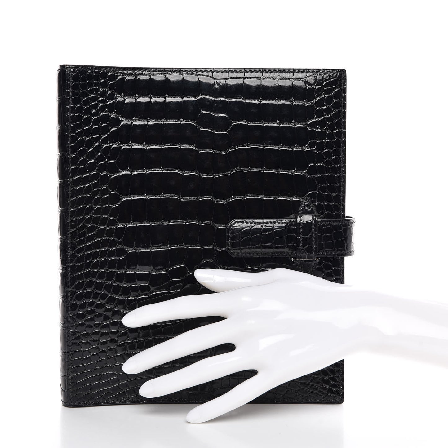Shiny Alligator Notebook Cover Black
