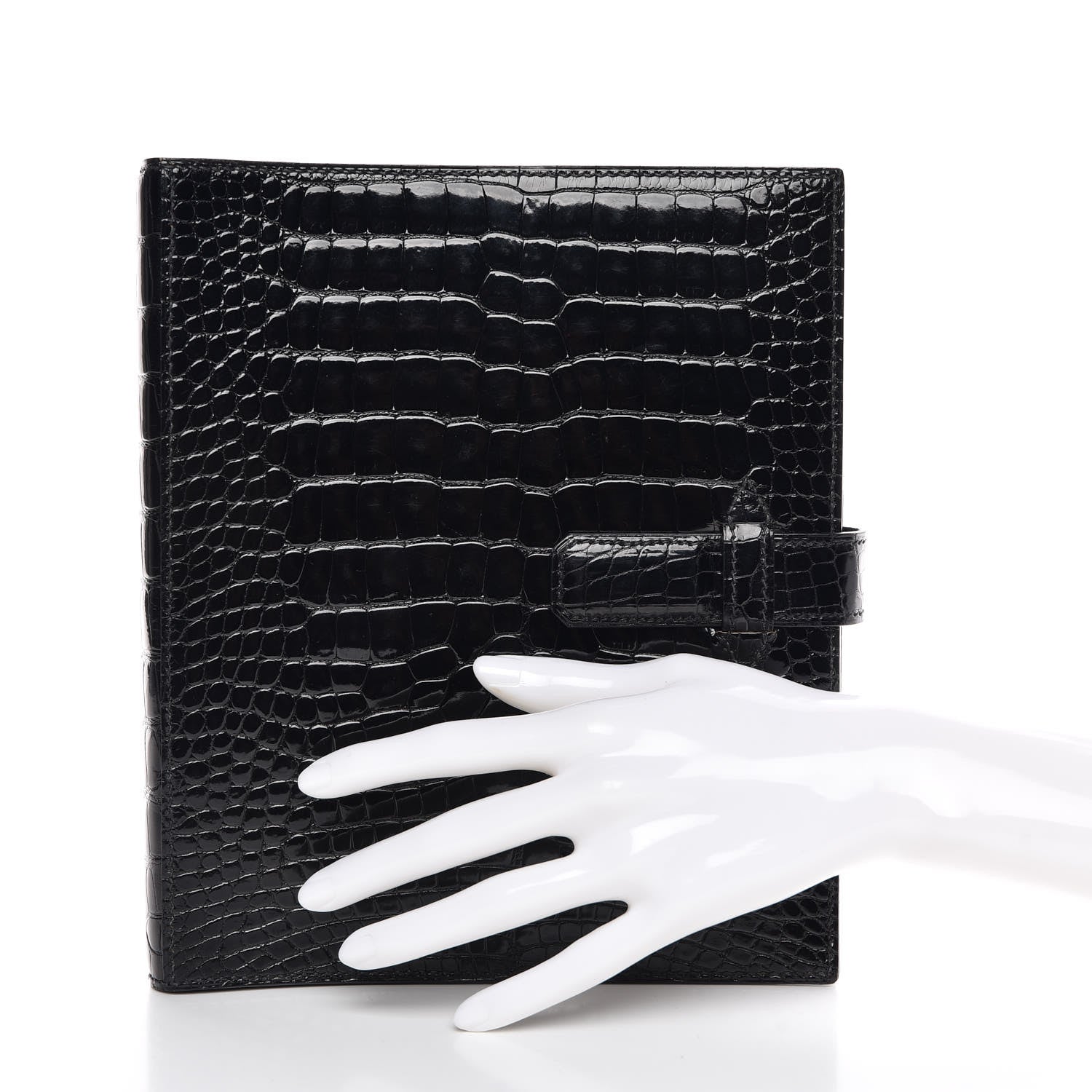 Hermes Shiny Alligator Notebook Cover Black 2 of 6